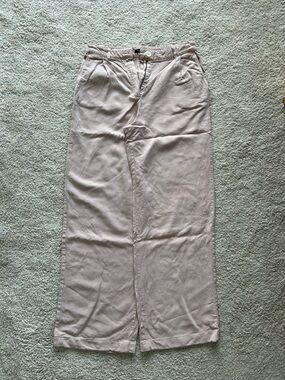 Massimo Dutti Wide Leg Pants in Light Blush